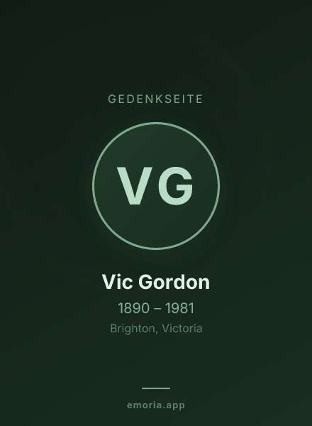 Gedenkportrait von Vic Gordon