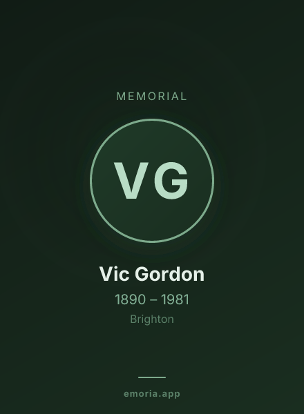 Memorial portrait of Vic Gordon