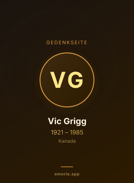 Gedenkportrait von Vic Grigg