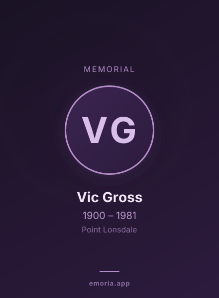 Memorial portrait of Vic Gross