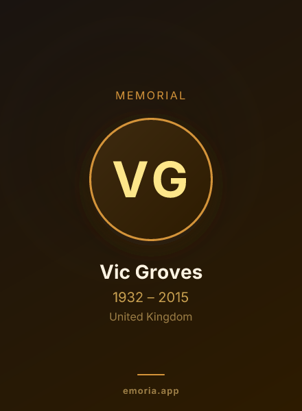 Memorial portrait of Vic Groves