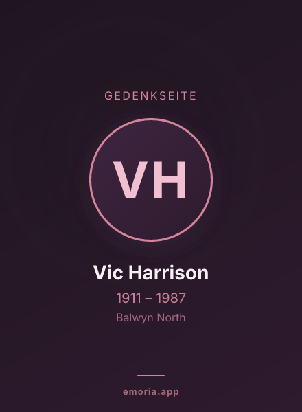 Gedenkportrait von Vic Harrison