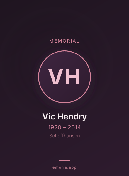 Memorial portrait of Vic Hendry