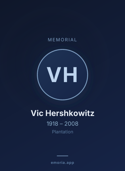 Memorial portrait of Vic Hershkowitz