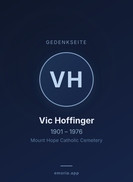 Gedenkportrait von Vic Hoffinger