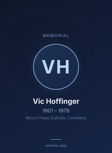 Memorial portrait of Vic Hoffinger