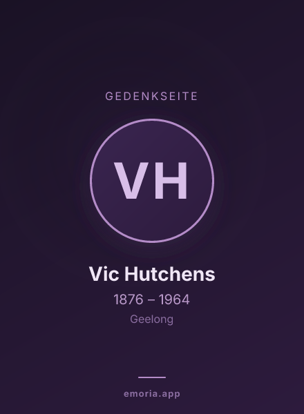 Gedenkportrait von Vic Hutchens
