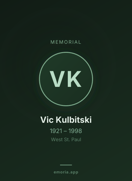 Memorial portrait of Vic Kulbitski