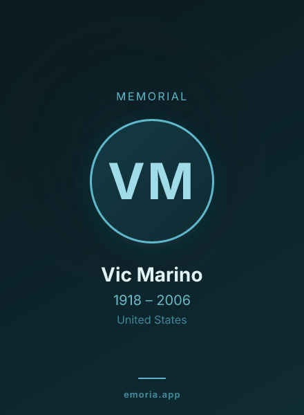 Memorial portrait of Vic Marino