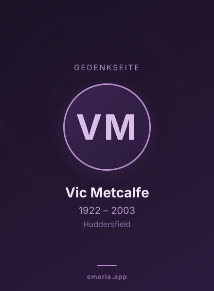 Gedenkportrait von Vic Metcalfe