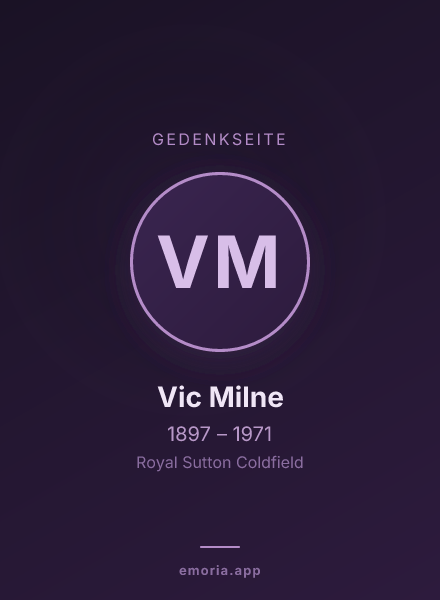 Gedenkportrait von Vic Milne