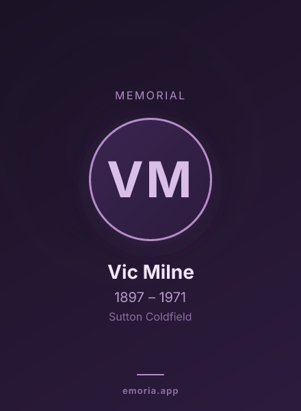 Memorial portrait of Vic Milne