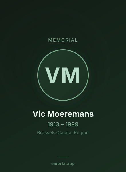 Memorial portrait of Vic Moeremans