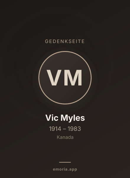 Gedenkportrait von Vic Myles