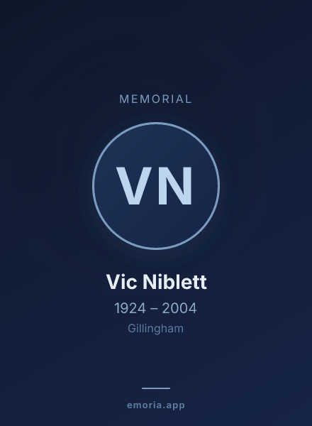 Memorial portrait of Vic Niblett