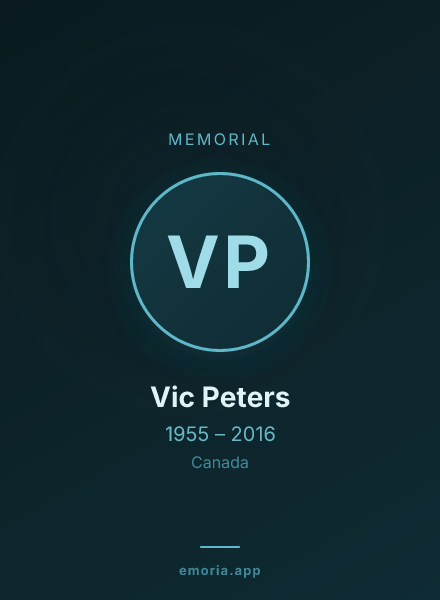 Memorial portrait of Vic Peters