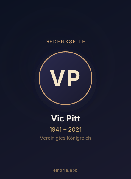 Gedenkportrait von Vic Pitt