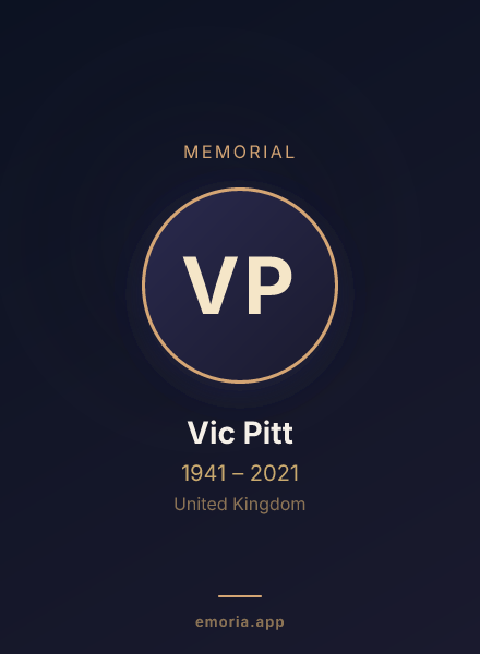 Memorial portrait of Vic Pitt