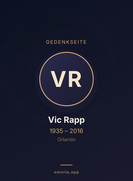 Gedenkportrait von Vic Rapp