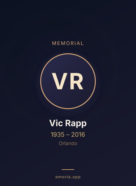 Memorial portrait of Vic Rapp