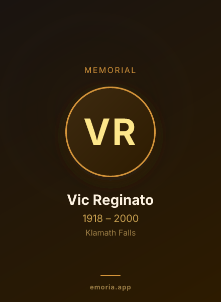 Memorial portrait of Vic Reginato