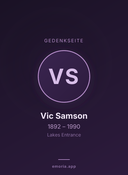 Gedenkportrait von Vic Samson