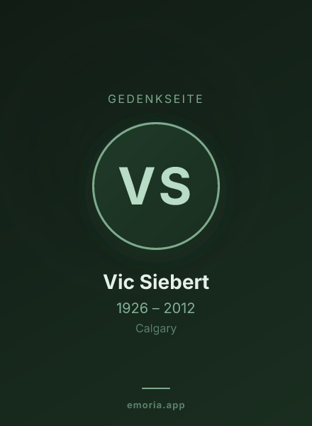 Gedenkportrait von Vic Siebert