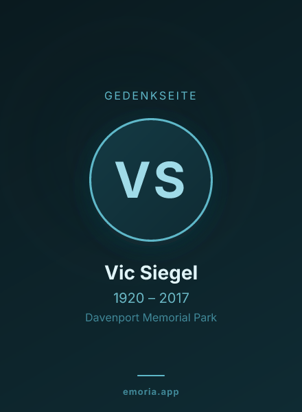 Gedenkportrait von Vic Siegel