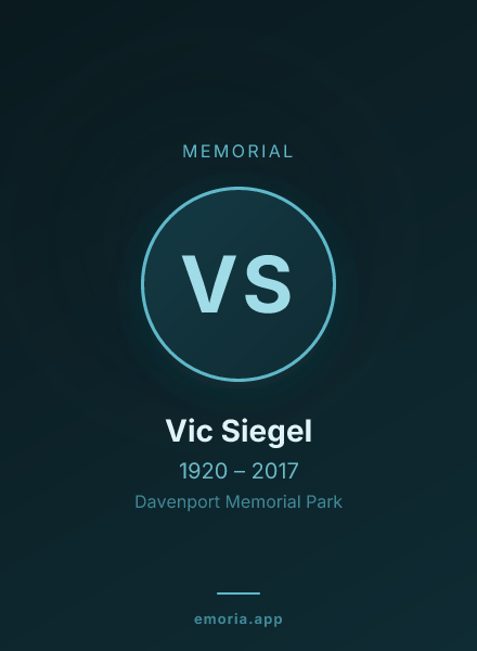 Memorial portrait of Vic Siegel