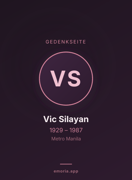Gedenkportrait von Vic Silayan