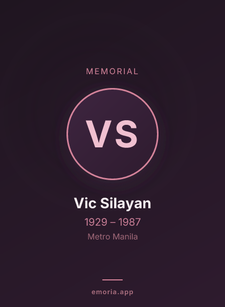 Memorial portrait of Vic Silayan
