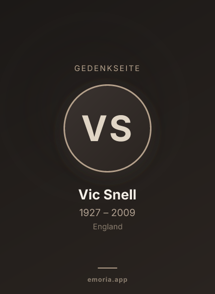 Gedenkportrait von Vic Snell