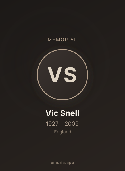 Memorial portrait of Vic Snell