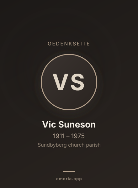 Gedenkportrait von Vic Suneson