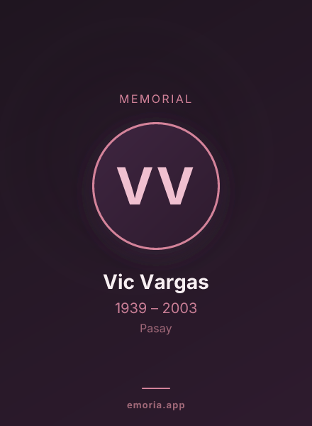 Memorial portrait of Vic Vargas