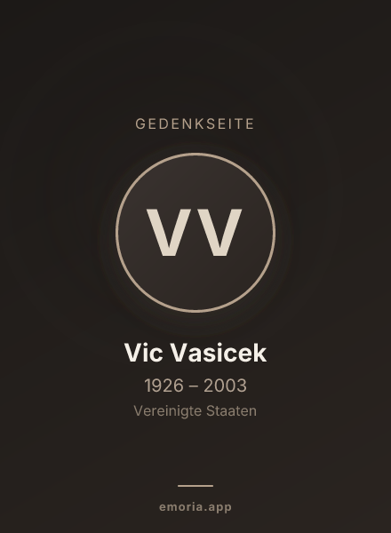 Gedenkportrait von Vic Vasicek