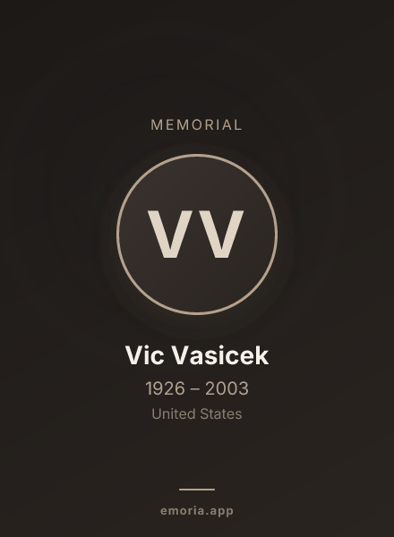 Memorial portrait of Vic Vasicek