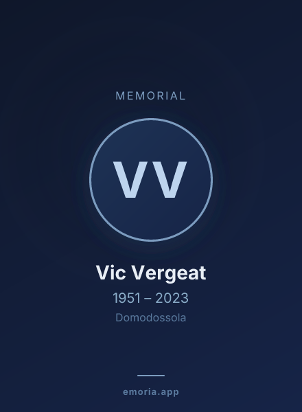 Memorial portrait of Vic Vergeat