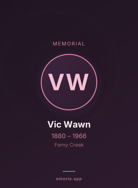 Memorial portrait of Vic Wawn