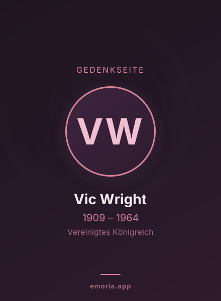 Gedenkportrait von Vic Wright