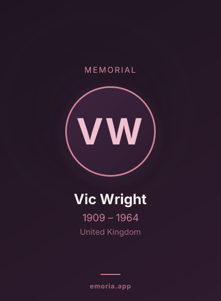 Memorial portrait of Vic Wright