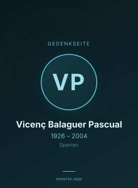 Gedenkportrait von Vicenç Balaguer Pascual
