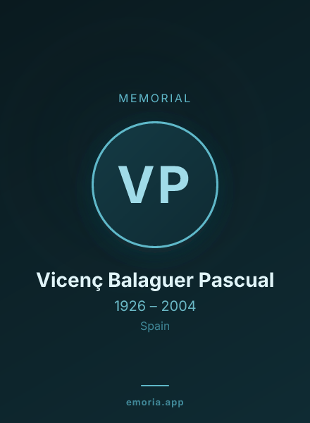 Memorial portrait of Vicenç Balaguer Pascual