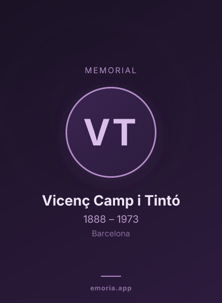Memorial portrait of Vicenç Camp i Tintó
