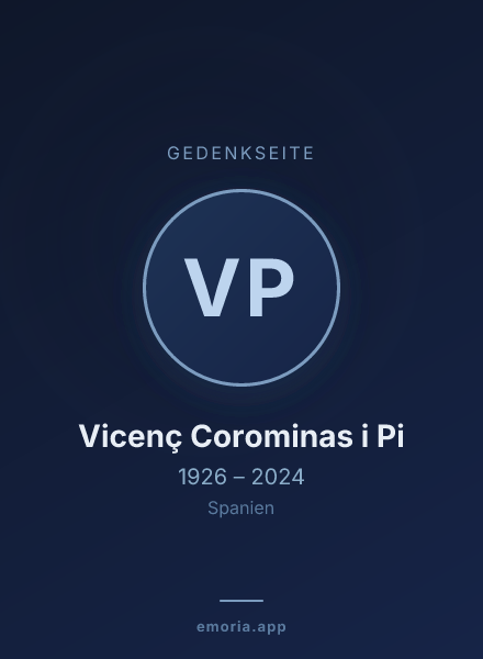 Gedenkportrait von Vicenç Corominas i Pi