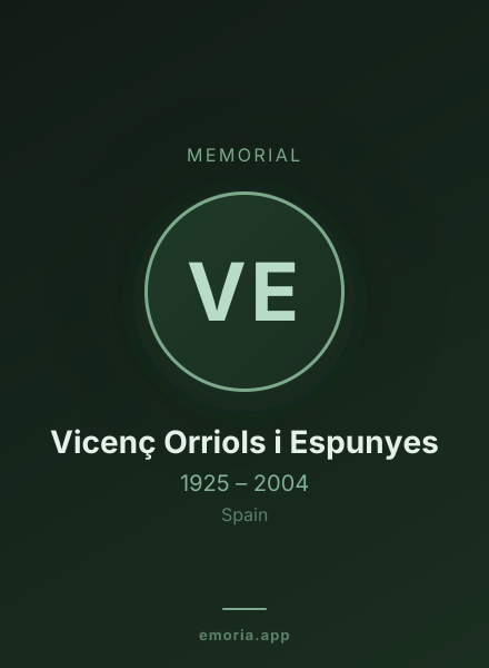 Memorial portrait of Vicenç Orriols i Espunyes