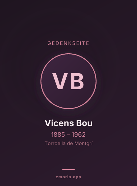 Gedenkportrait von Vicens Bou