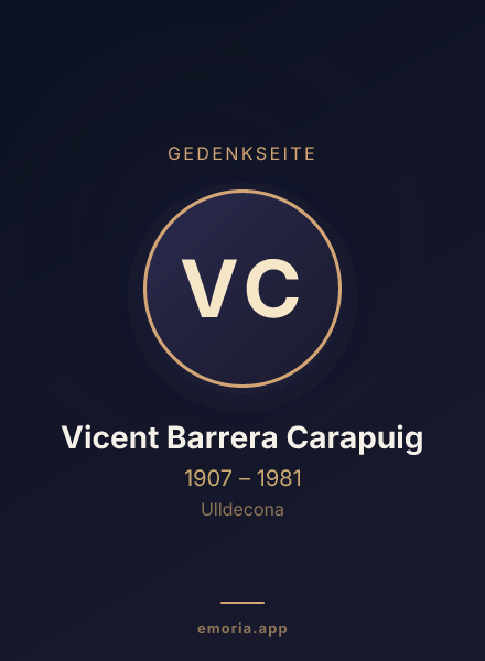 Gedenkportrait von Vicent Barrera Carapuig
