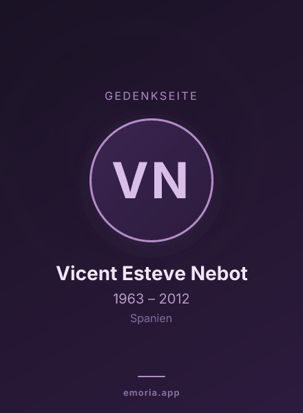 Gedenkportrait von Vicent Esteve Nebot
