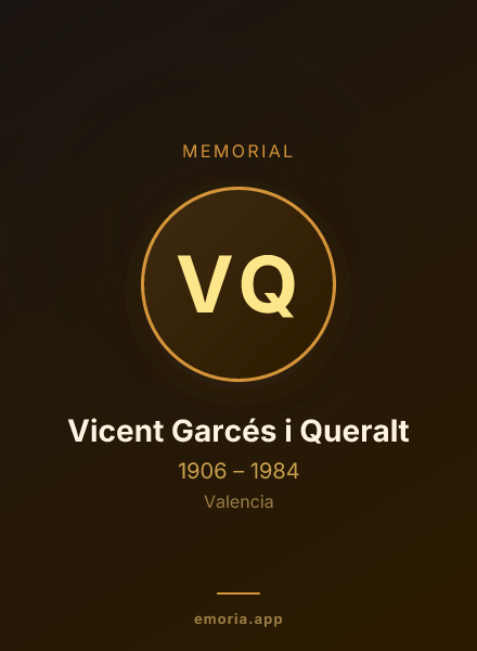 Memorial portrait of Vicent Garcés i Queralt